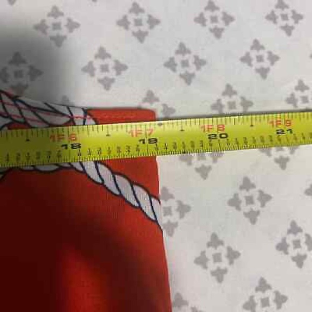 Mudpie Natalie Bow Mini Dress Womens Medium 8-10 Red Rope Print Nautical Casual - Picture 10 of 10